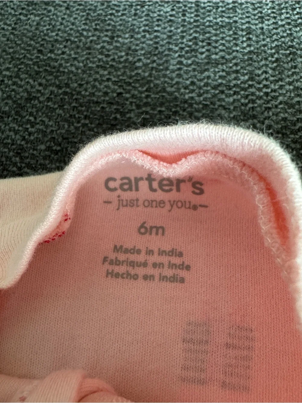 6M Baby Pink Heart-Print Footed One-Piece Pajamas